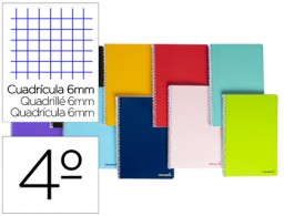 Cuaderno espiral Liderpapel Smart 4º tapa blanda 80h 60g c/6mm. colores surtidos